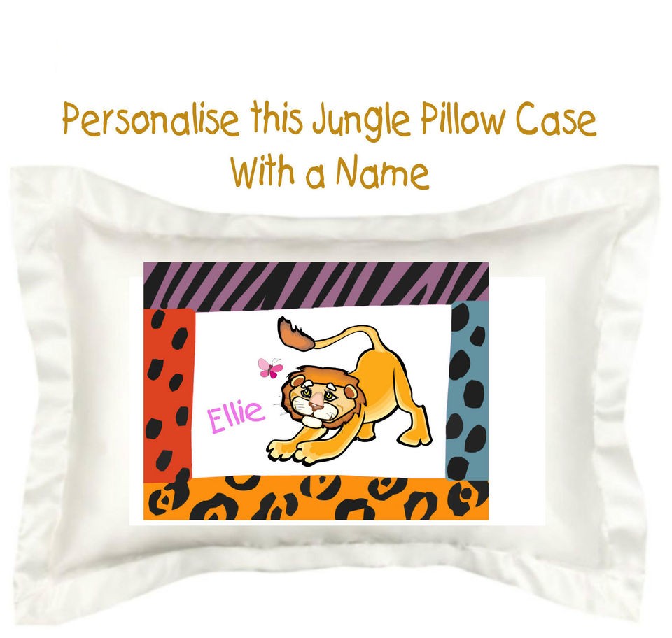 Personalised Jungle Theme Luxury Oxford Style Pillow Case   Lovely 