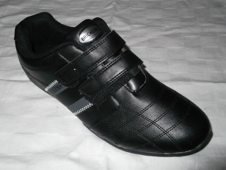 MENS TRAINERS BLACK/GREY VELCRO SIZES 6,7,8,9,10,11,​12 BRICKERS 