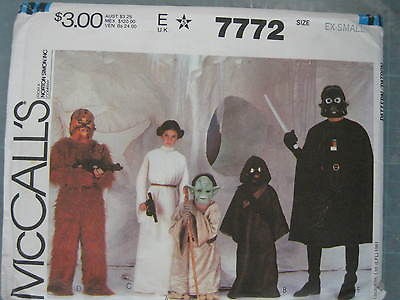 kids star wars characters costume pattern 7772 from australia time