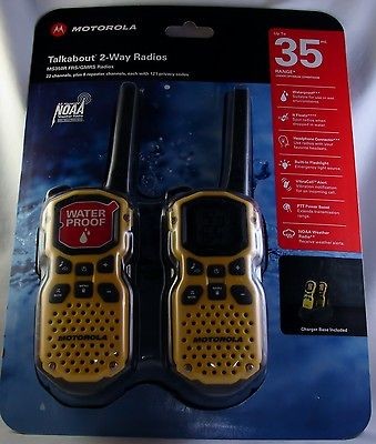 Motorola MS350R Yellow Pair 35 Mile Talkabout Waterproof Floating 2 