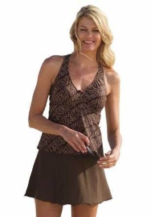 7385 PLUS SIZE 2 PC BROWN SWIMSUIT SIZE AVAILABLE 16W 20W   26W 30 