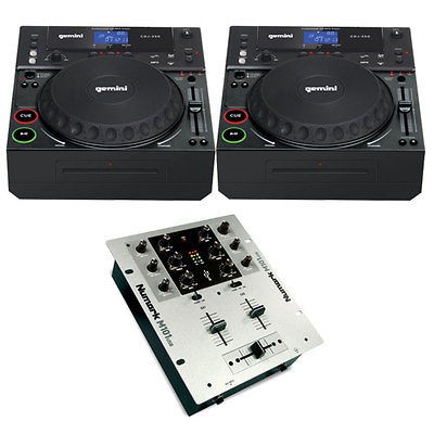   250 Tabletop CD  CD Scratch Media Player PAIR w/Numark M101 Mixer