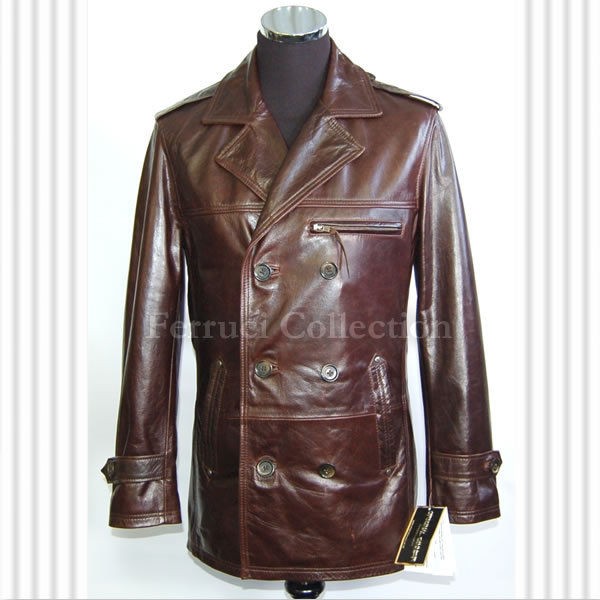 harrison brown mens smart vintage long leather jacket