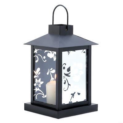 Mirrored Floral Cutout Lantern 9 1/2  tall NEW WHOLESALE DECOR LOT