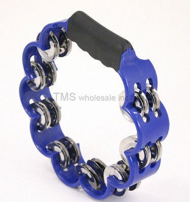 newly listed blue tambourine hand held percussion tamborine one day