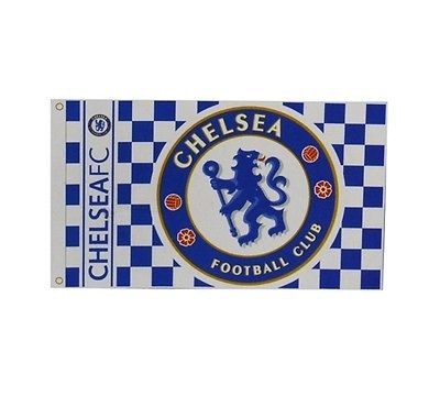 OFFICIAL CHELSEA FC LARGE CREST CHECKED 5 X 3 FT FLAG NEW GIFT
