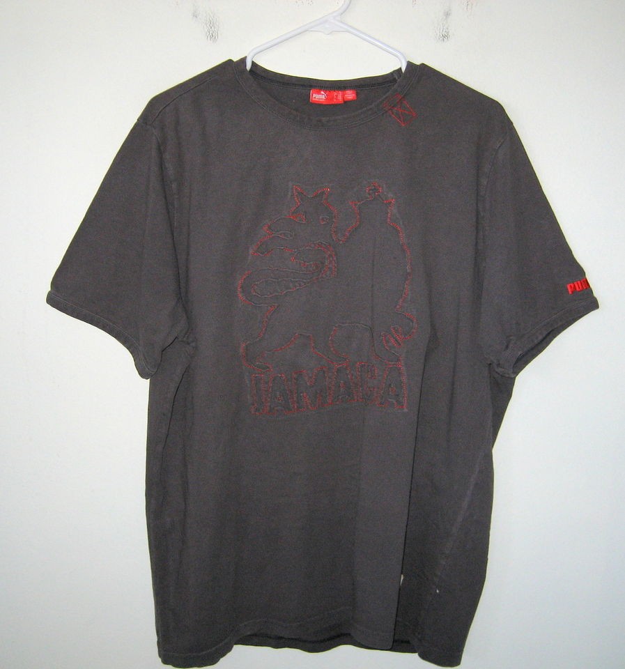 Mens PUMA Brown Jamaica T Shirt Size L/XL