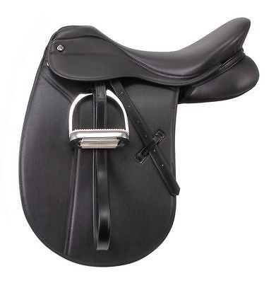 equiroyal newport dressage saddle wide tree black 17 time left