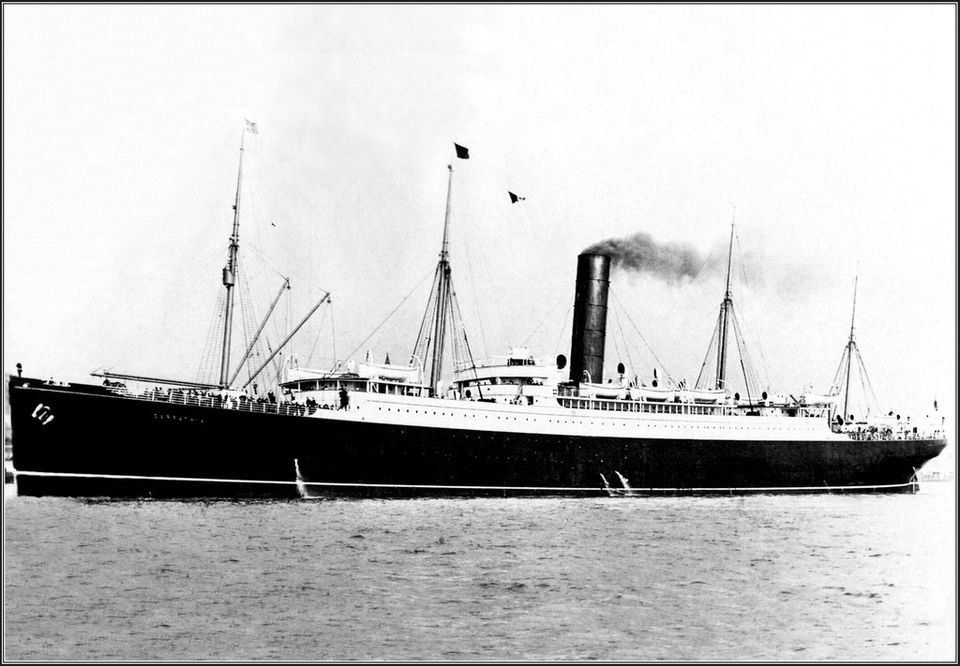   Good View Of The RMS Carpathia At Sea   Heroic Titanic Rescue Ship