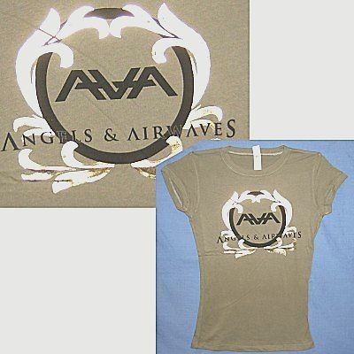 angels airwaves gold foil logo babydoll t shirt l new