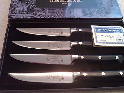 NEW   Messermeister   Meridian Elite 4 Piece Multi Edge Steak