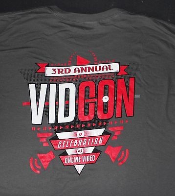 VIDCON 2012 SPECIAL EDITION RARE T SHIRT   YOUTUBE ONE OF A KIND   NEW 