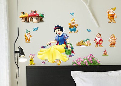 Disney Snow White and the Seven Dwarfs Wall Sticker Decal Removable 