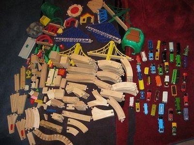 Huge Lot Thomas The Tank Engine Track Cars Bridges Clickity Wooden 