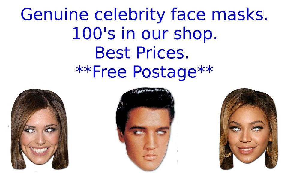 Music Celebrity Face Masks, Genuine and with FREE POST   100s more in 