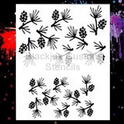 Camo Pine Cone Set Airbrush Stencil,Camouf​lage