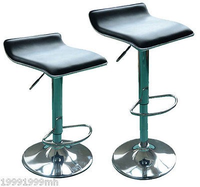 Bar Stool Pub Barstool Set of 2 Modern PU Leather 360 Swivel Chair 