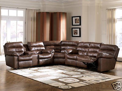 CURTIS   MODERN GENUINE LEATHER RECLINER SOFA COUCH SECTIONAL SET 