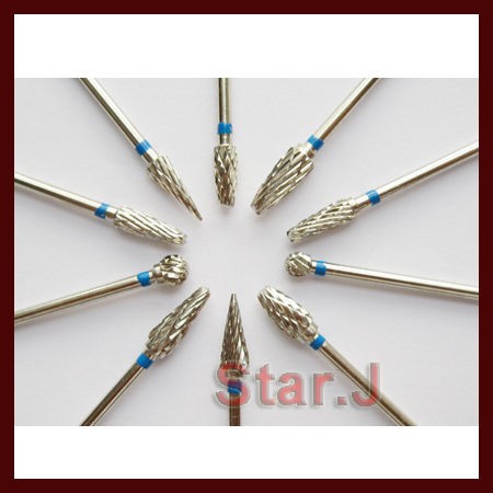 set 10 tungsten steel dental burs lab burrs tooth drill