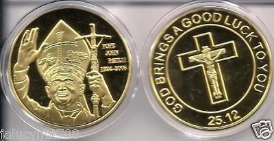 POPE JOHN PAUL II ~1924 2005 ~ 24KT GOLD COMMEMORATIVE MEDALLION 2