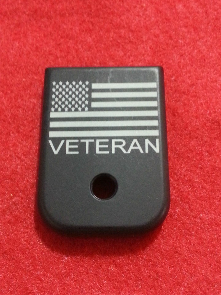 USA FLAG VETERAN FITS GLOCK MAGAZINE PLATE 9MM 40CAL MODEL 17 19 27 