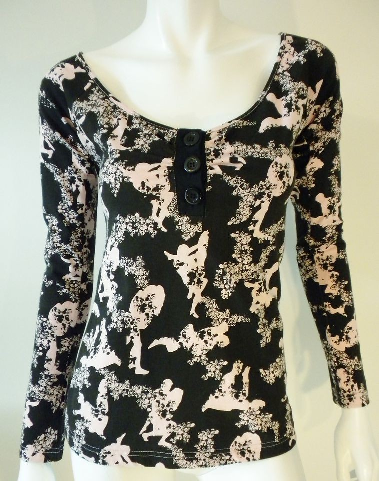 SHAKUHACHI Black & Pink Kamasutra Top SZS BNWOT