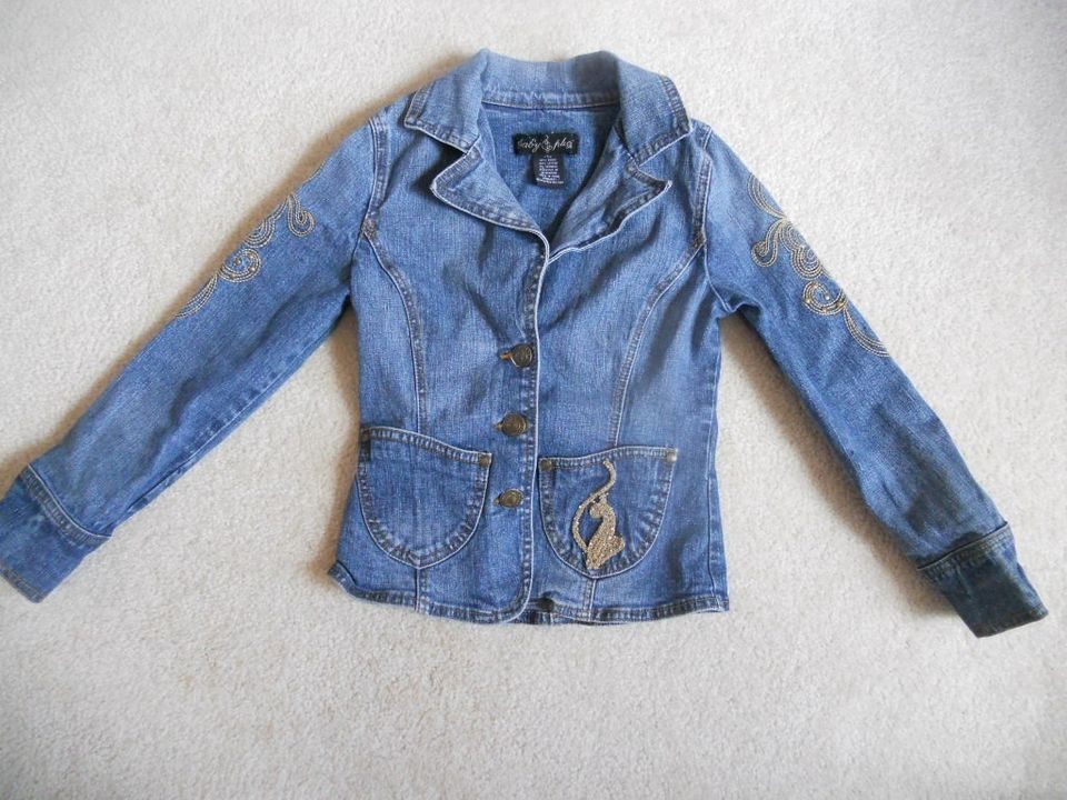 Baby Phat Girls Denim Jean Jacket Long Sleeve Small Blue S