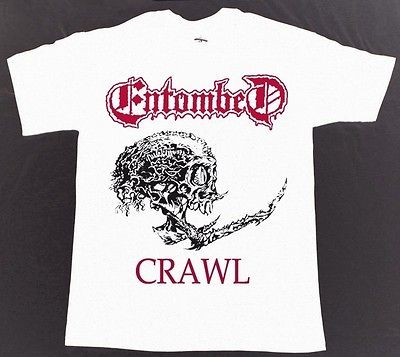 ENTOMBED CRAWL90 DEATH NIHILIST BOLT THROWER MONSTROSITY NEW WHITE T 