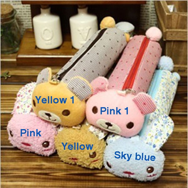 Cute Animals Soft Cotton Cloth Pencil Pen Case Cosmetic Makeup Bag 