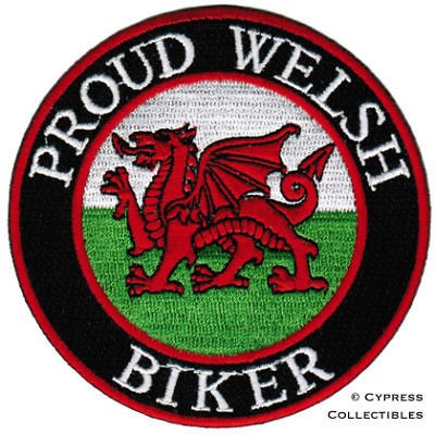   WELSH BIKER embroidered PATCH WALES FLAG BRITISH iron on UK PRIDE