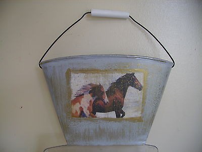 outlaw ironworks metal wall pocket with horses one day shipping