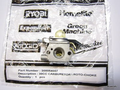 new ryobi ruiing carburetor 308054007 fits 30cc trimmer time left