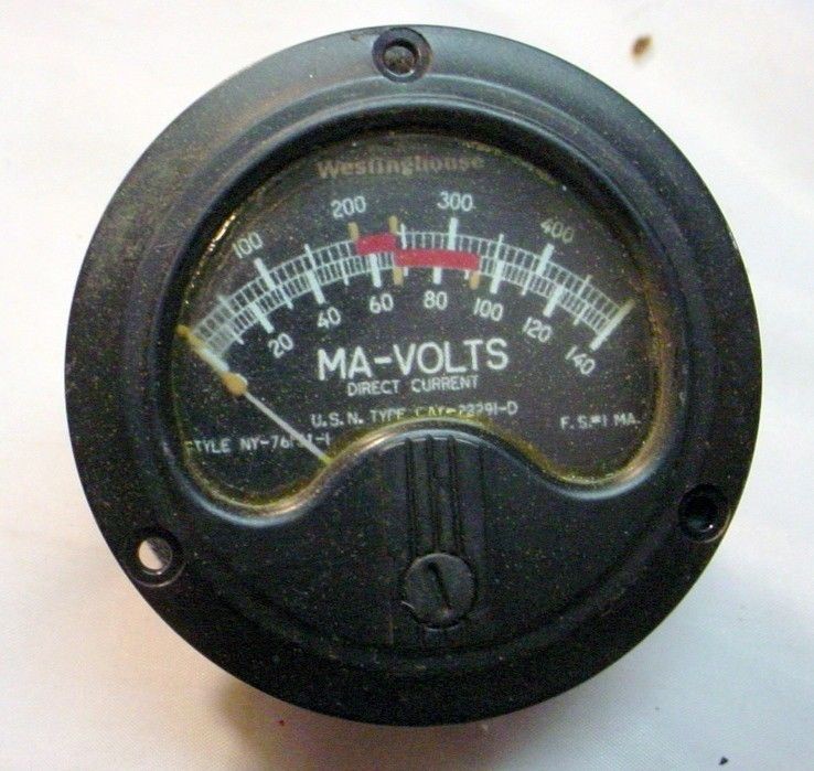 vintage westinghouse us navy 0 500ma 0 140vdc panel meter