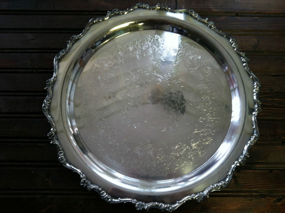 Wilcox Sterling Silver Plated Serving Tray 15 Inches #7372