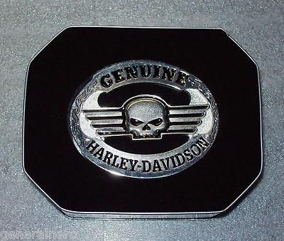 WILLIE G HARLEY DAVIDSO​N SKULL BELT BUCKLE with Tin LTD.ED. NEW HD 