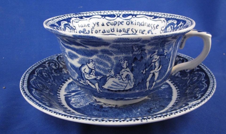 Oversize Joke Motto Cup Saucer Set British Anchor Ye Old Historical 