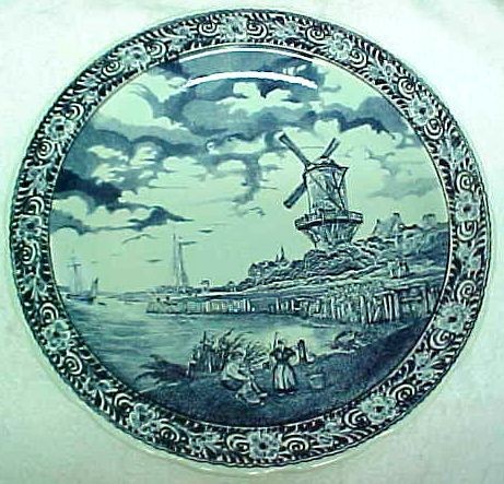   Boch Delft Bleu Faience Wall Plaque Windmill 15.75 inches ff243