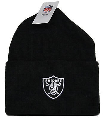   By RBK NFL Oakland Raiders Football (Black) Cuffed Knit Beanie Hat Cap