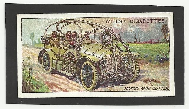 41 ORIGINAL 1916 MOTOR WIRE CUTTER TOBACCO CARD MILITARY MOTORS WWI 