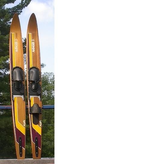 VINTAGE Wooden 66 Waterskis GREAT AVENGER 3 CATAMARAN