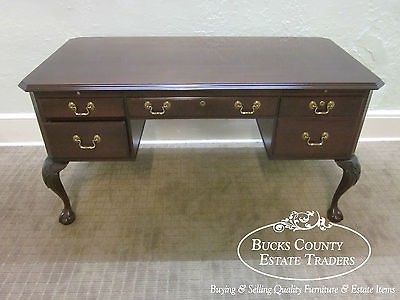   Allen Georgian Court Solid Cherry Chippendale Executive Writing Desk