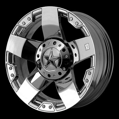 24x12 XD Rockstar Chrome Wheels 8x6.5   Silverado HD / Sierra HD / Ram 