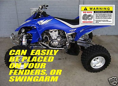    WARNING GRAPHIC FOR PLASTICS ON YAMAHA BANSHEE RAPTOR 700 660 05 07