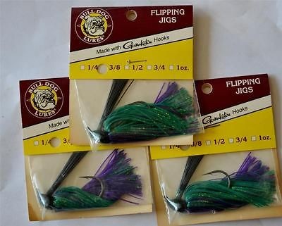 Lot Bull Dog Flipping Jig Lure fishing 1/2 oz Gamakatsu Hook