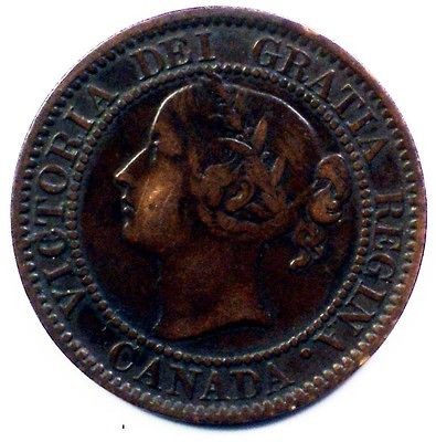 1858 canadian large cent coin nice vf 