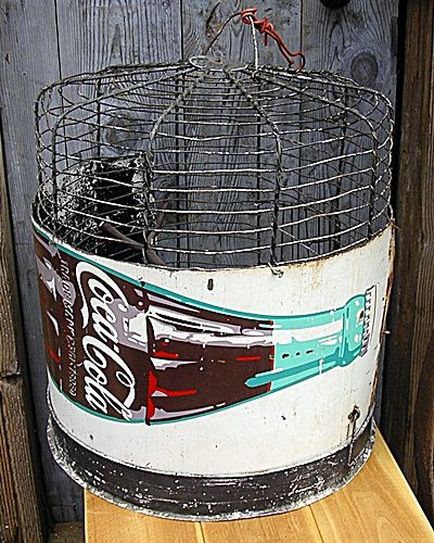 Vintage Screen Print Coca Cola Sign Parrot Cage Aus