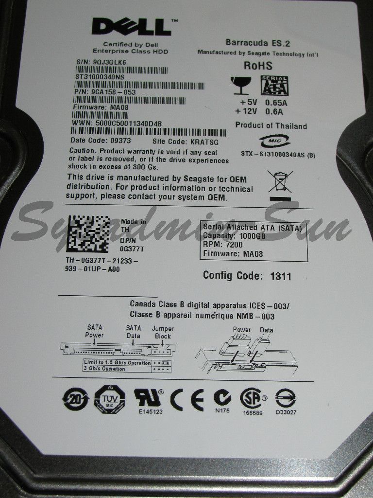 Seagate 7200RPM SATA 3GB s 1TB 32MB Cache Drive ST31000340NS