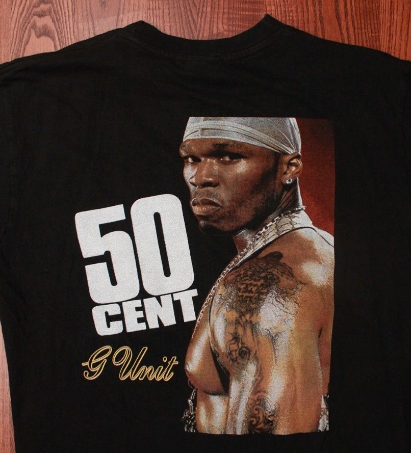 50 Cent G Unit Gangster Rap Hip Hop Chain Bling Bold Logos Black Large 