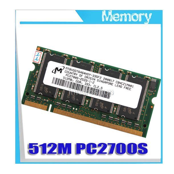 In 512MB PC2700S 25330 DDR PC 2700 333MHZ RAM New or description