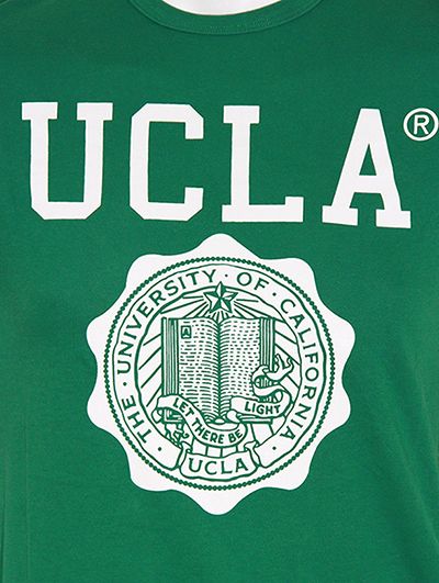 UCLA Powell Varsity College Shield Logo Printed T Shirt  Green 
